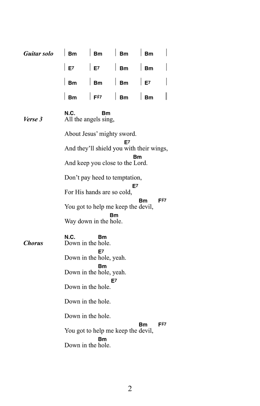 Way Down In The Hole Way Down In The Hole Guitar scores gallery preview page 2