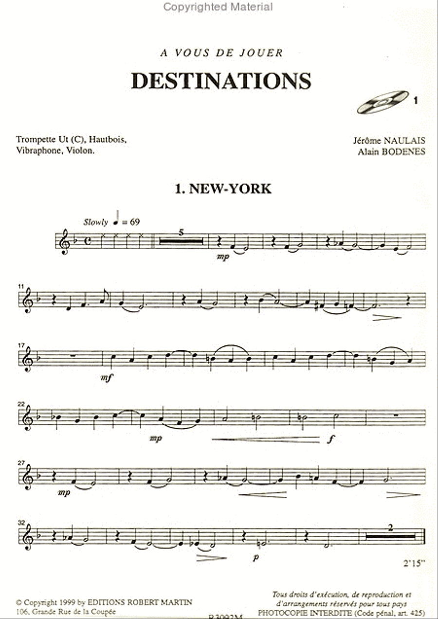 Destinations, hautbois violon vibraphone Vibraphone scores gallery preview page 2