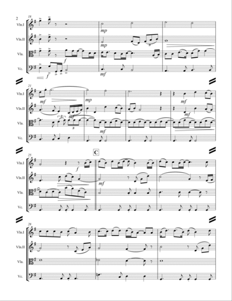 God Bless The U.s.a. String Quartet scores gallery preview page 3