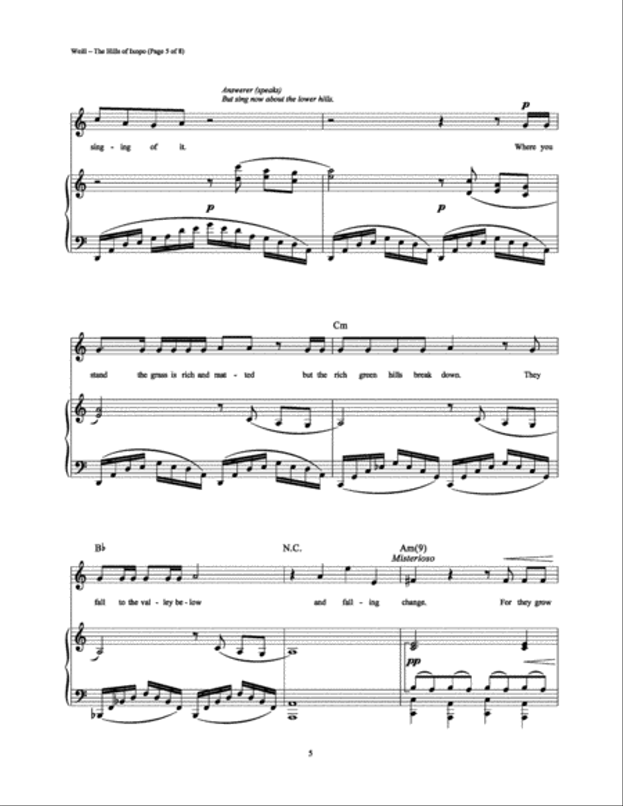 The Hills of Ixopo The Hills of Ixopo Piano, Vocal, Guitar scores gallery preview page 5