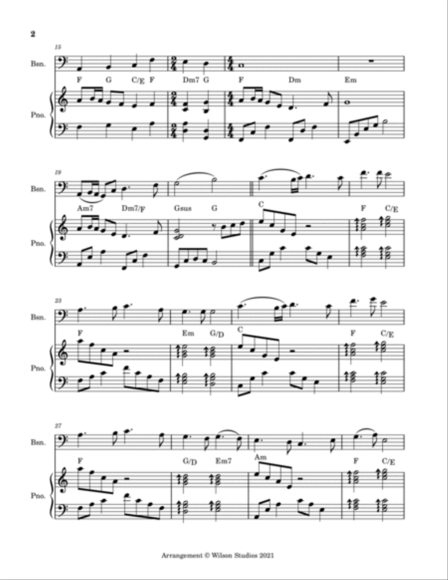 For the Beauty of the Earth--bassoon solo Bassoon Solo scores gallery preview page 2