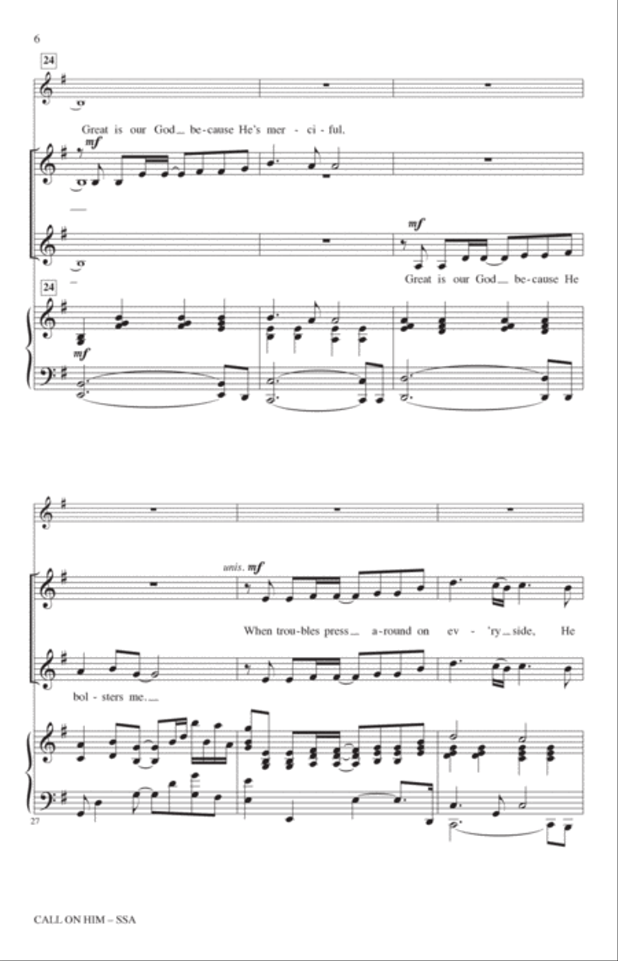 Call On Him Call On Him SSA scores gallery preview page 5