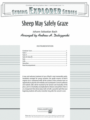 Book cover for Sheep May Safely Graze: Score