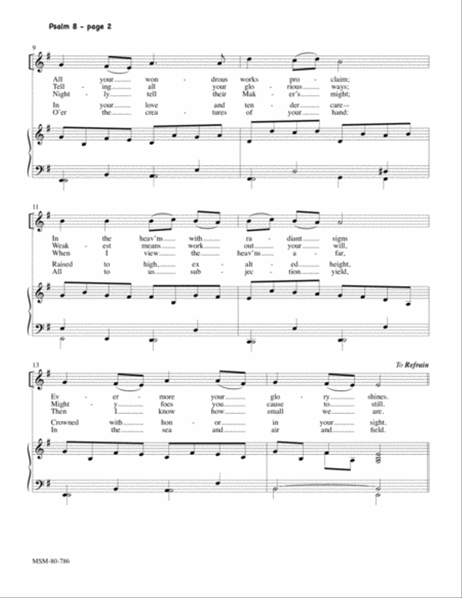 Psalm 8 4-Part scores gallery preview page 2