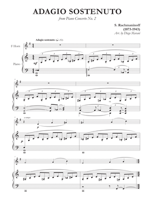 Book cover for Adagio Sostenuto from "Piano Concerto No. 2" for Horn and Piano