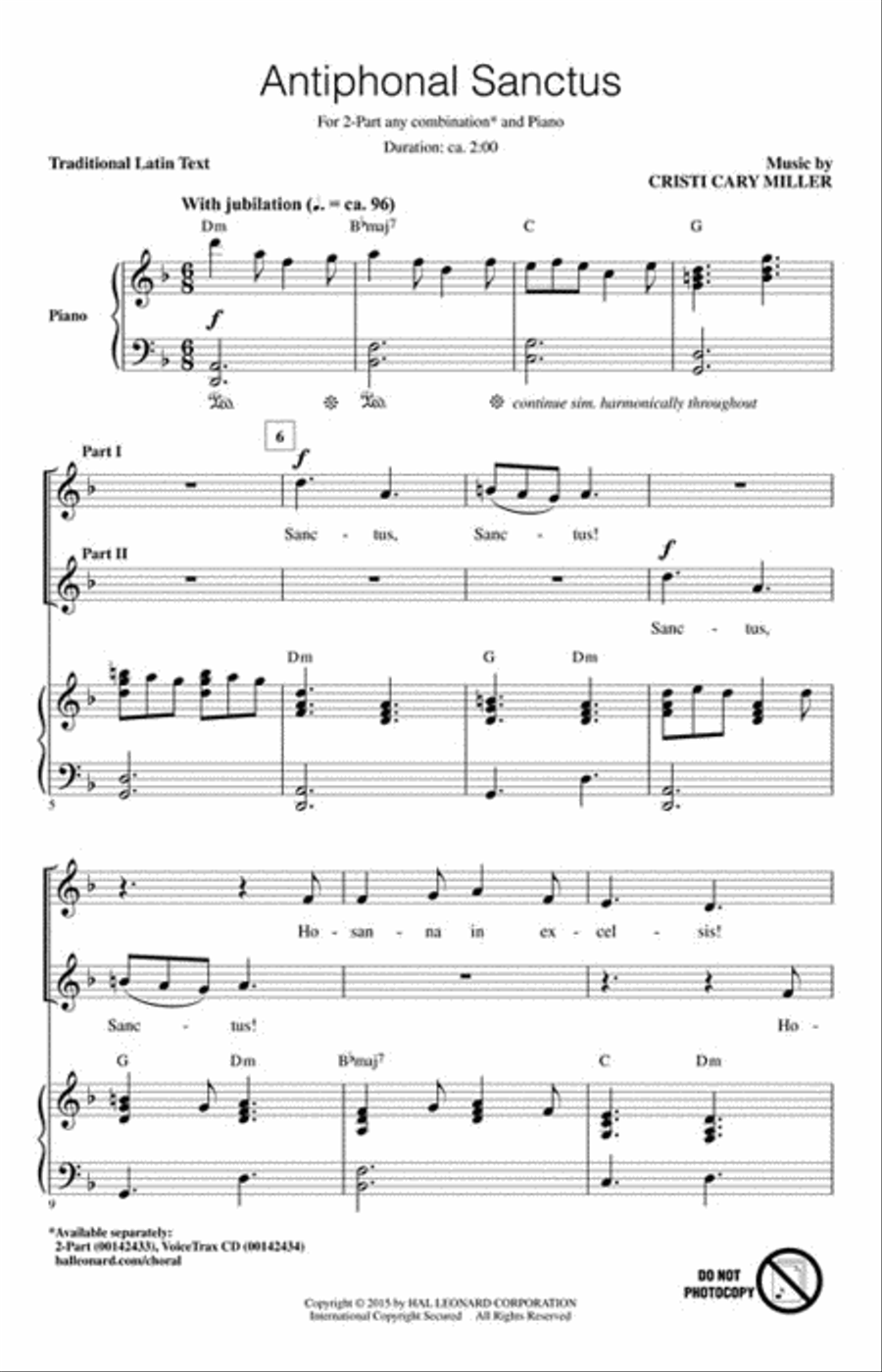 Antiphonal Sanctus 2-Part scores gallery preview page 3