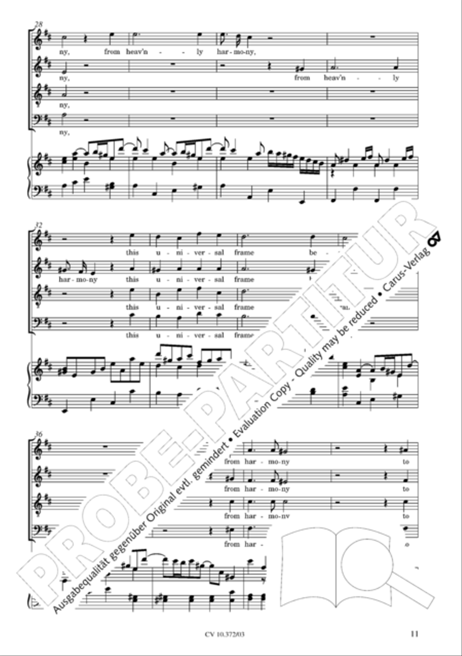 Ode for St. Cecilias Day 4-Part scores gallery preview page 12
