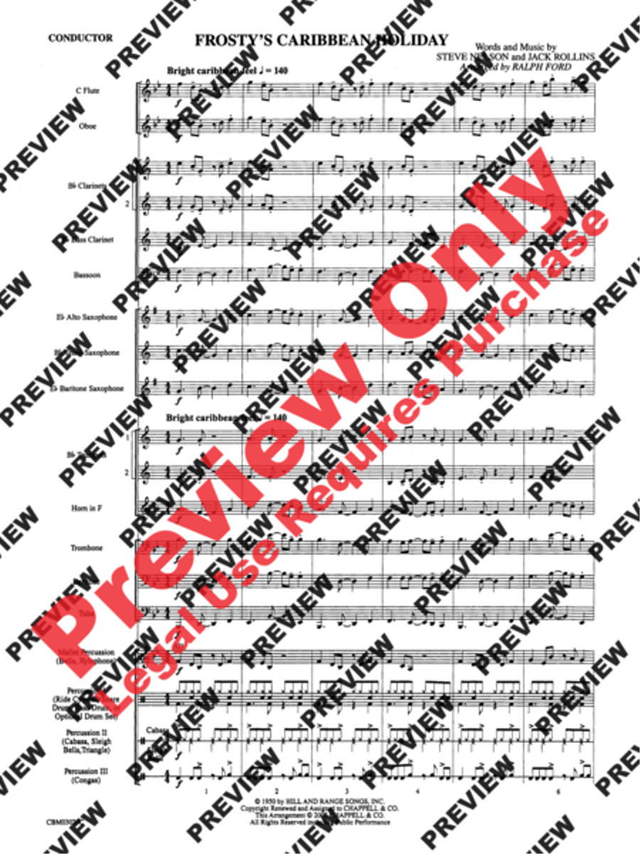 Frosty's Caribbean Holiday Concert Band scores gallery preview page 3