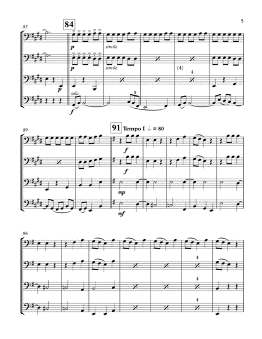 New World Symphony mvt 3 Brass Ensemble scores gallery preview page 6