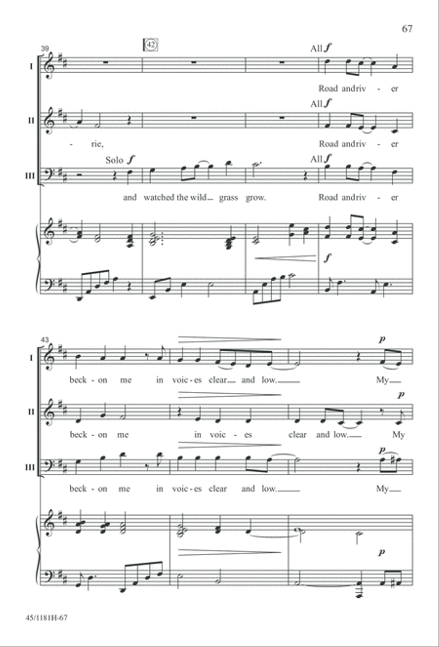 Contemporary Choral Classics 3-Part scores gallery preview page 67