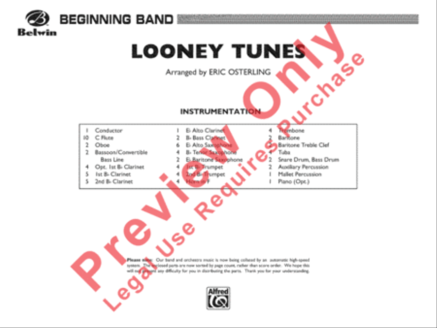 Looney Tunes Concert Band scores gallery preview page 2