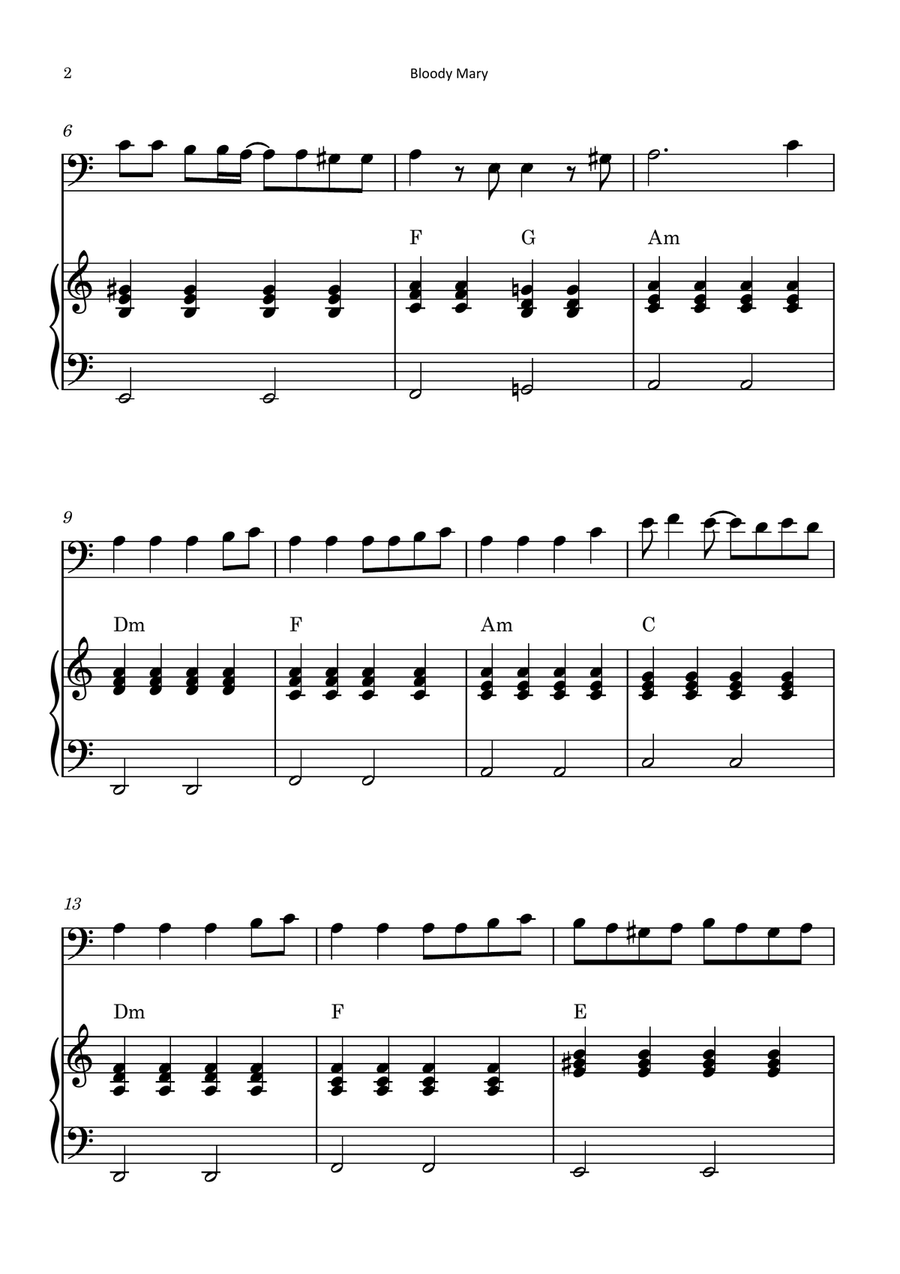 Bloody Mary Piano scores gallery preview page 2