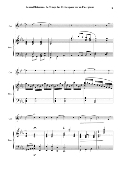 Antoine Renard: Le Temps des Cerises, arranged for F horn and piano