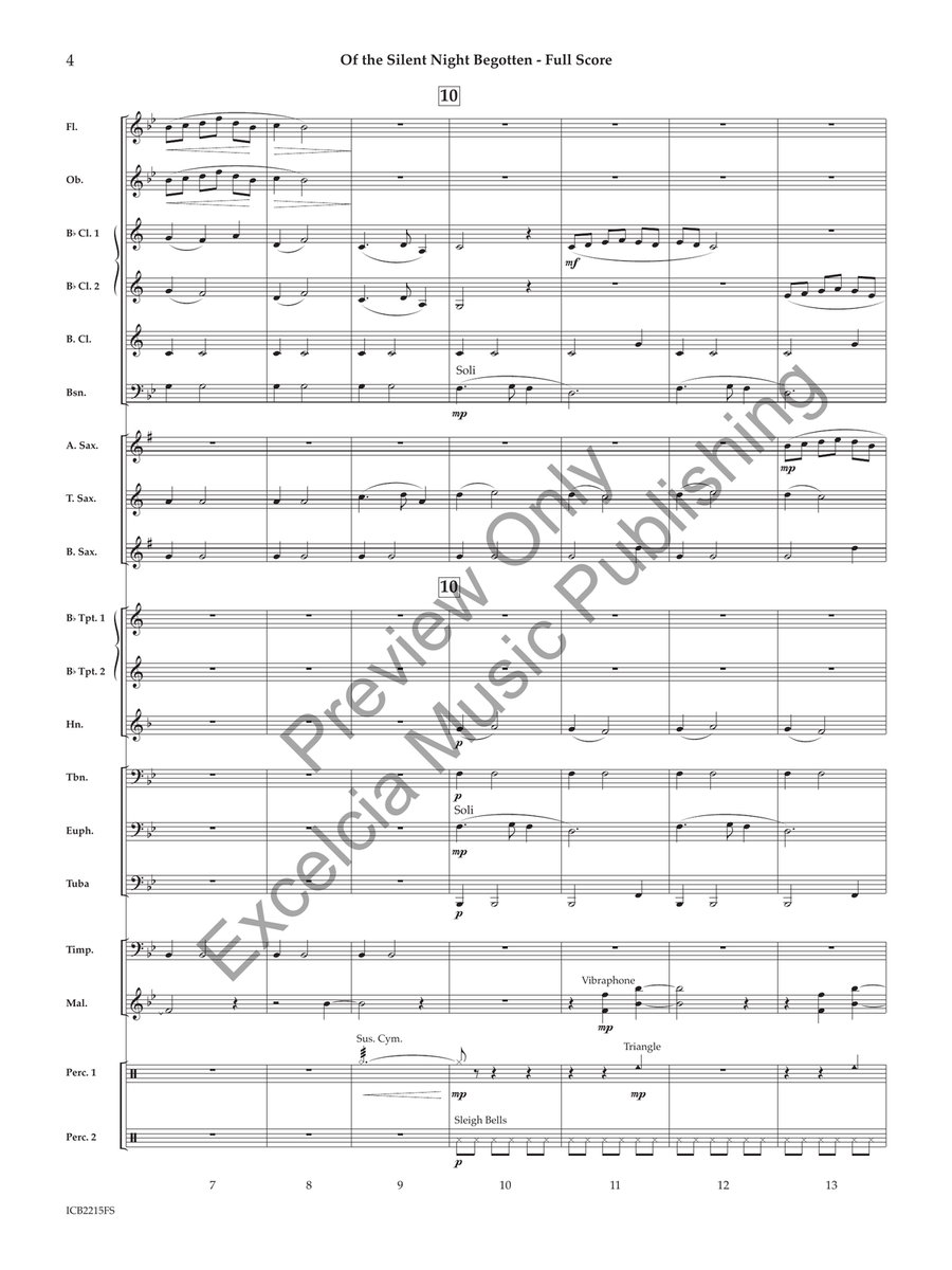 Of the Silent Night Begotten Concert Band scores gallery preview page 5