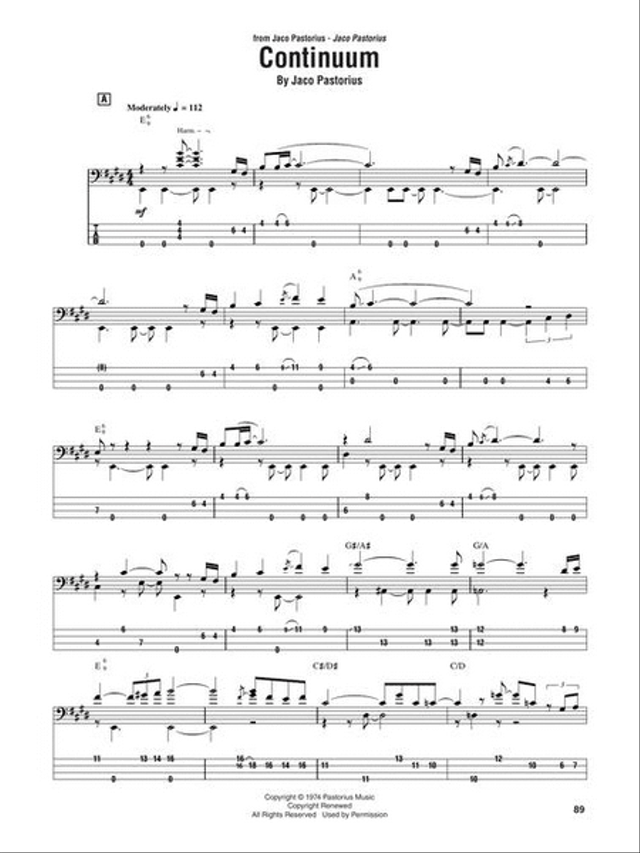 Jaco Pastorius Omnibook Bass Clef Instrument scores gallery preview page 6