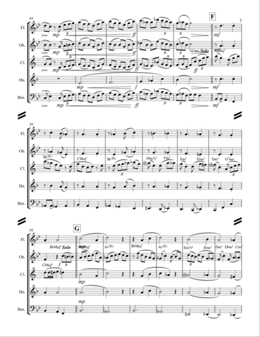 Christmas Time Is Here Woodwind Quintet scores gallery preview page 4