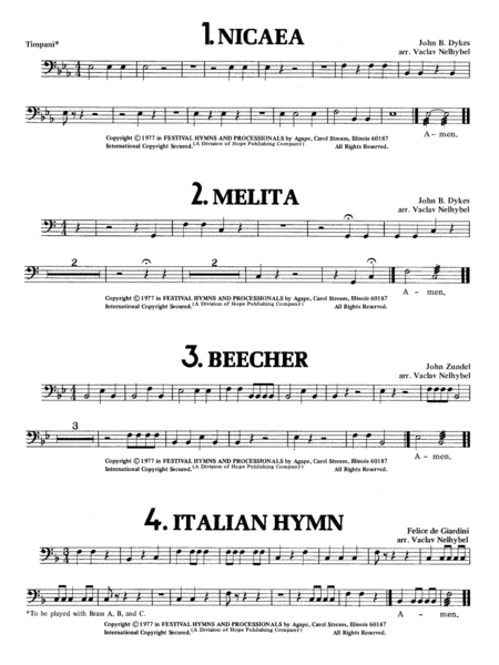 Festival Hymns and Processionals (Bk 6) Timpani