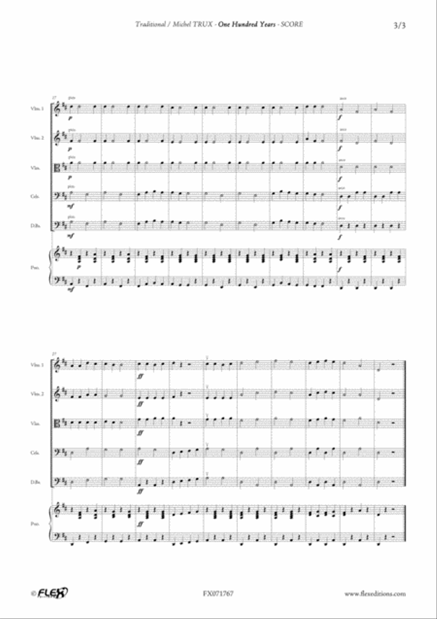 One Hundred Years String Orchestra scores gallery preview page 3