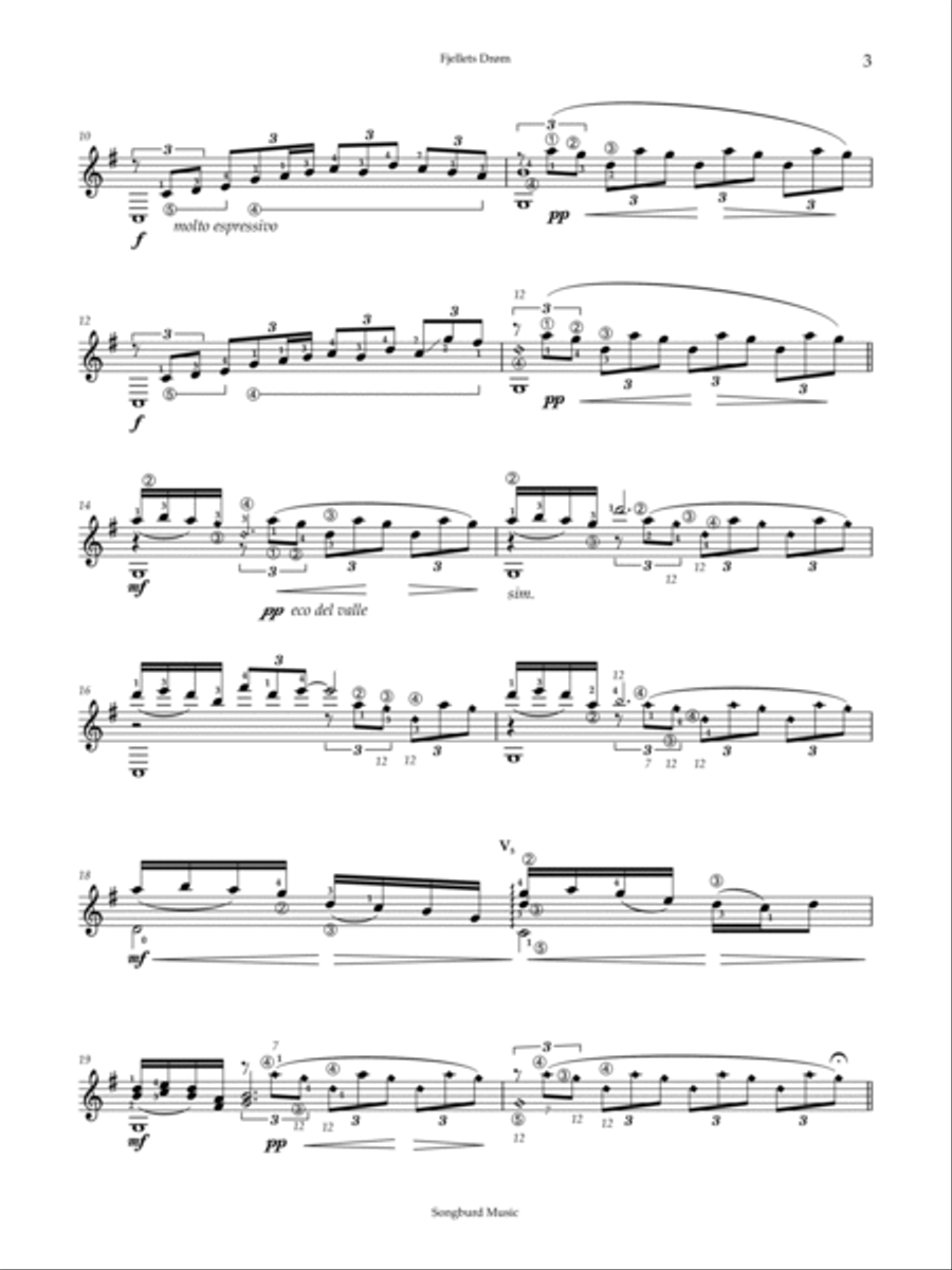 Fjellets Dröm (The Mountain's Dream) Acoustic Guitar scores gallery preview page 3