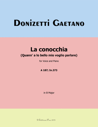 Book cover for La conocchia, by Donizetti, in B Major