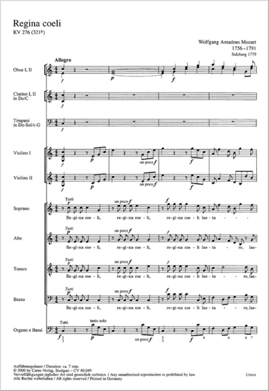 Regina coeli in C major 4-Part scores gallery preview page 2