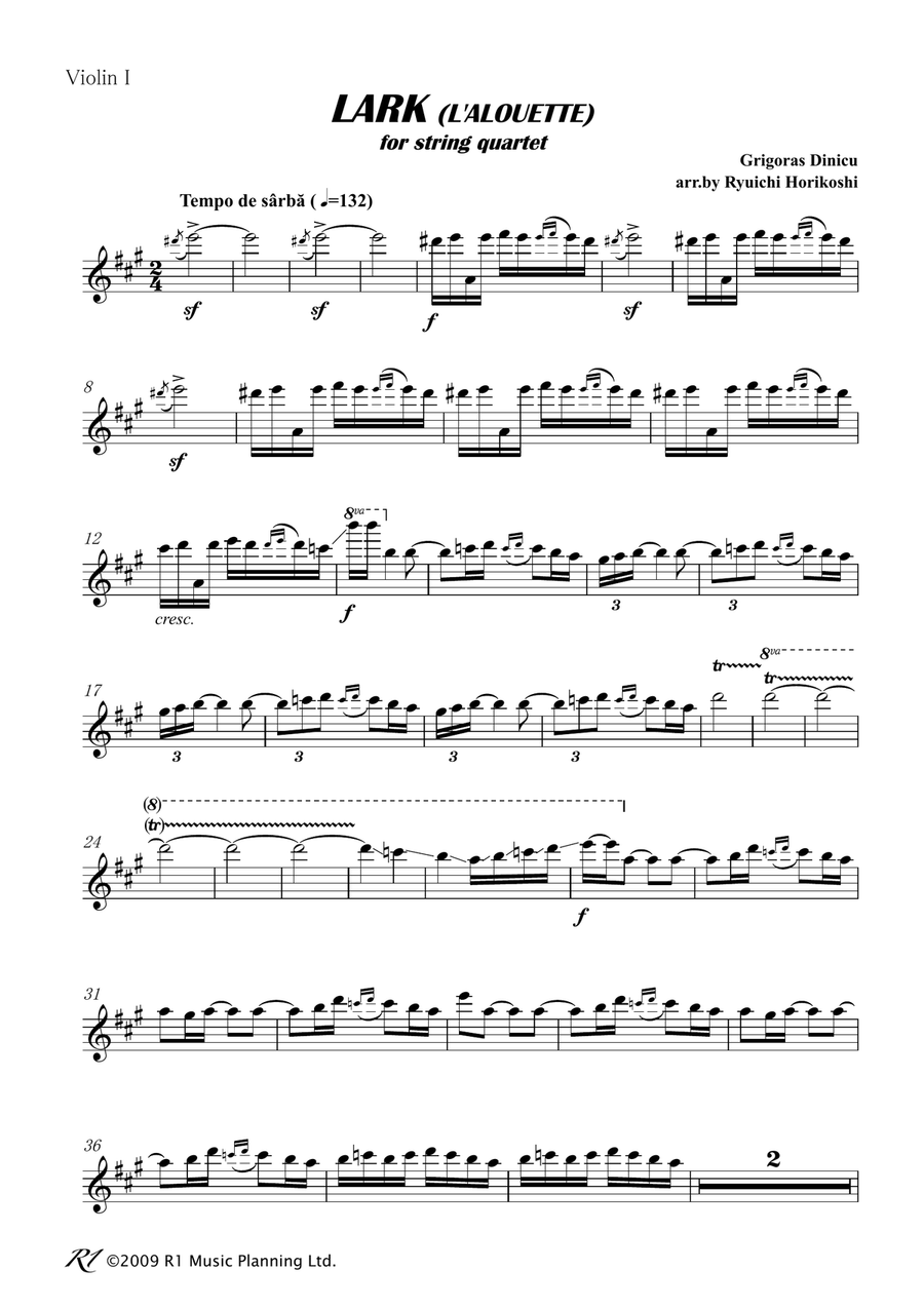 LARK (L'ALOUETTE) String Quartet scores gallery preview page 6