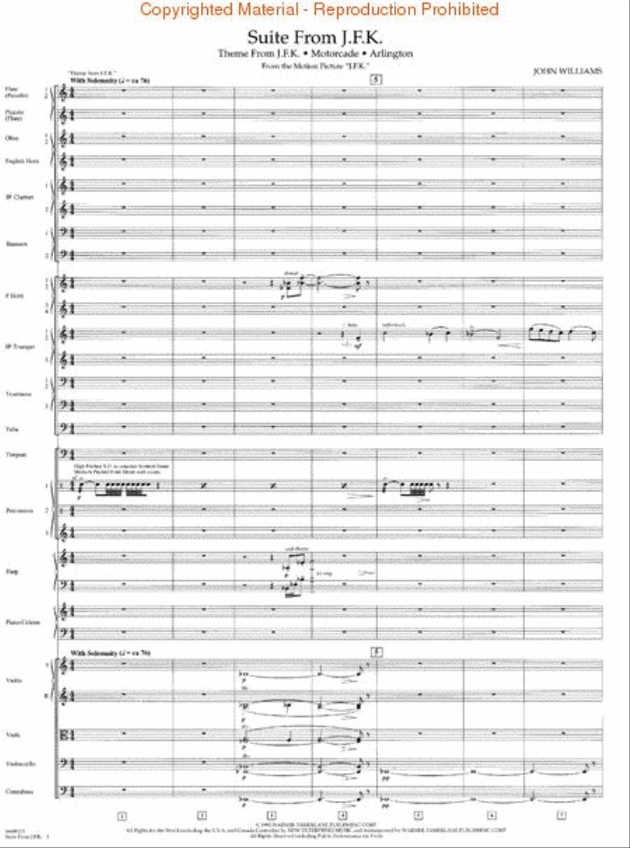 Suite from J.F.K. Full Orchestra scores gallery preview page 3