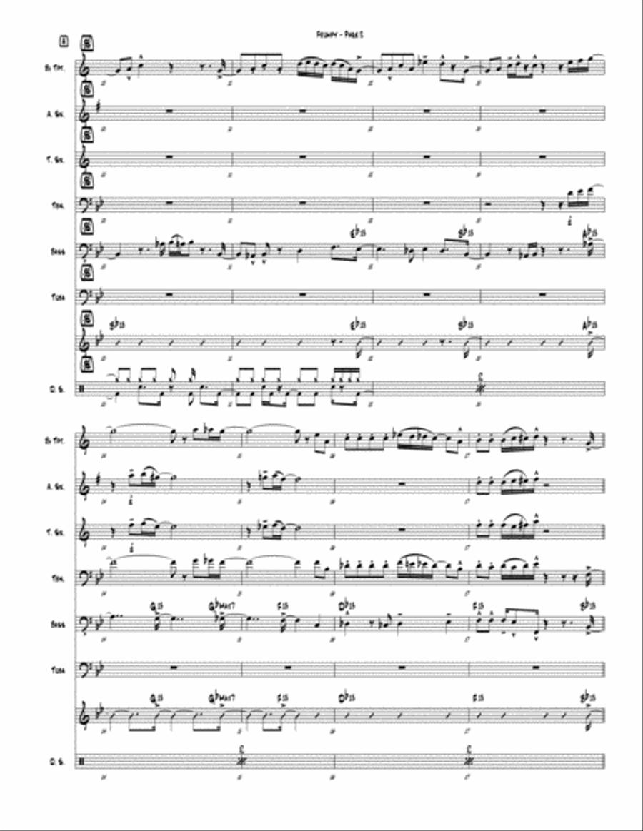 Frumpy (septet version / Blowholes) Jazz Ensemble scores gallery preview page 2