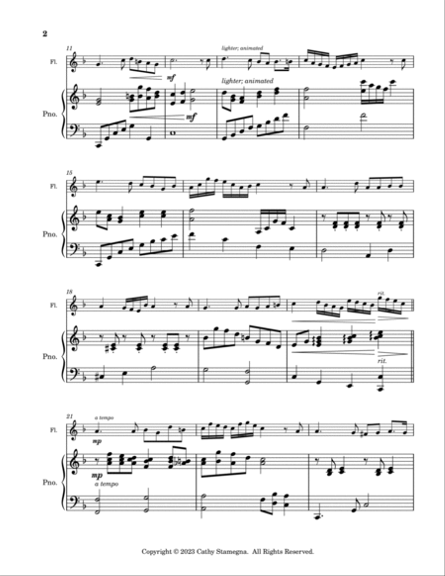 I’ll Take You Home Again, Kathleen (Flute/C Instrument Solo, Piano Accompaniment) Flute scores gallery preview page 3