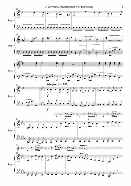A very easy Mozart Medley for Piano solo image number null