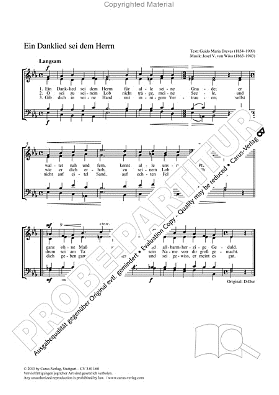 Ein Danklied sei dem Herrn 4-Part scores gallery preview page 2