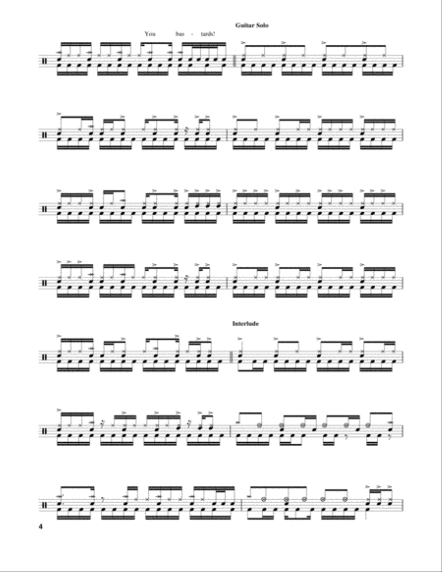 Sabbath, Bloody Sabbath Drum Set scores gallery preview page 4