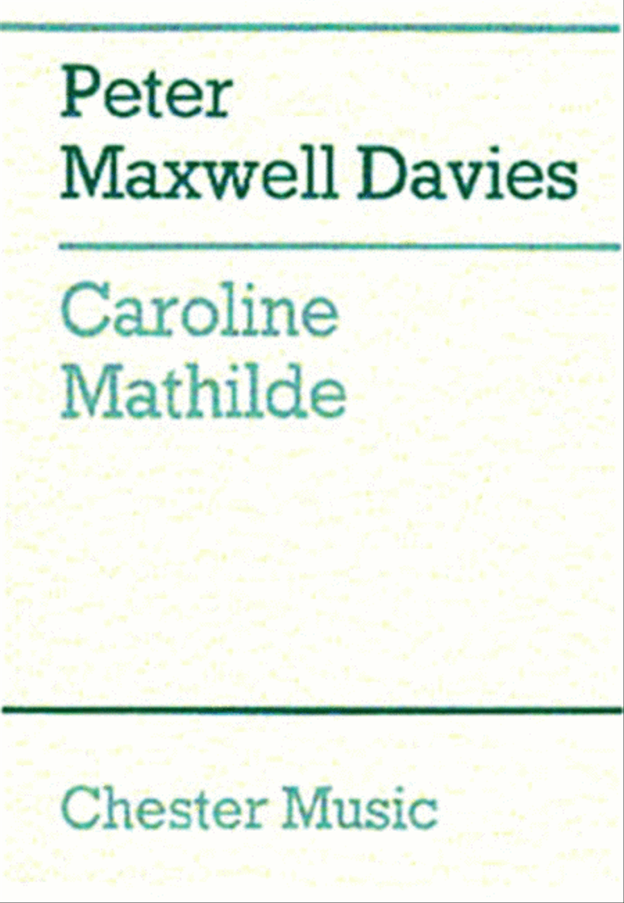 Peter Maxwell Davies: Caroline Mathilde (Full Score) Orchestra scores gallery preview page 1