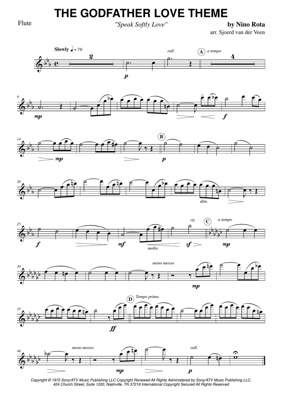 The Godfather (love Theme) Woodwind Quintet scores gallery preview page 4