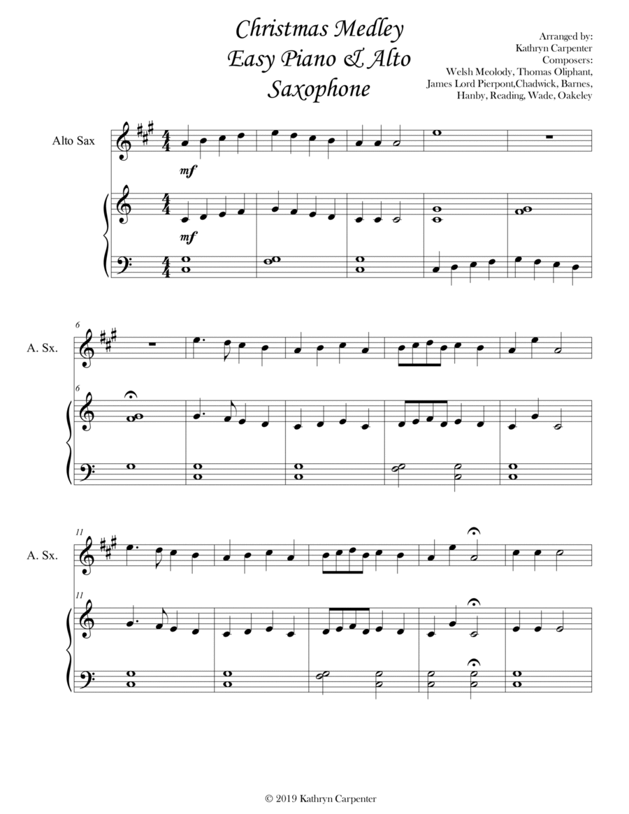 Easy alto outlet sax sheet music