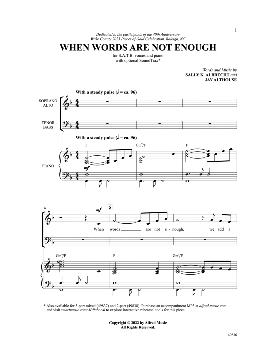 When Words Are Not Enough Choir scores gallery preview page 1