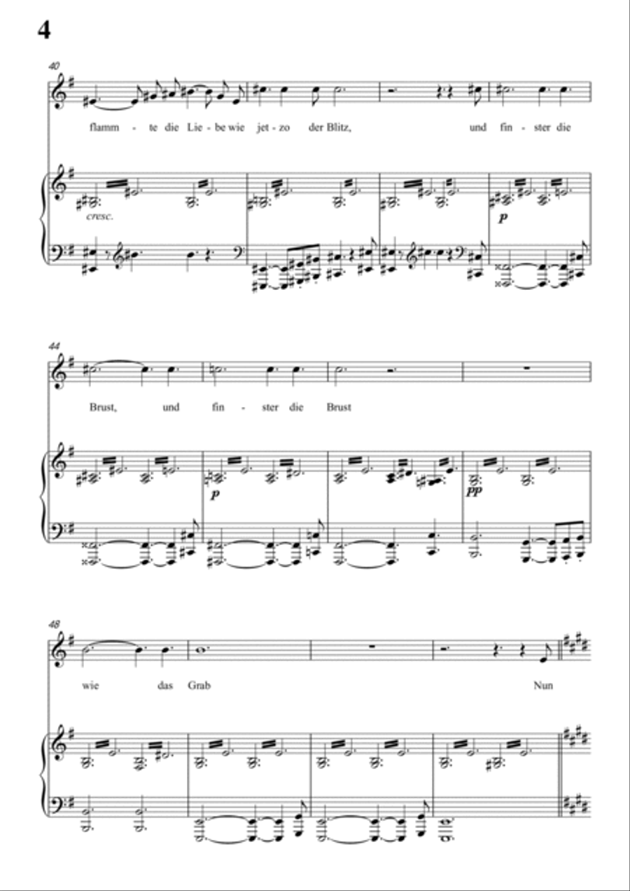 Schubert-Die junge nonne in e minor,for Vocal and Piano Voice scores gallery preview page 5