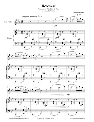 Fauré: Berceuse Op. 16 for Alto Flute & Piano
