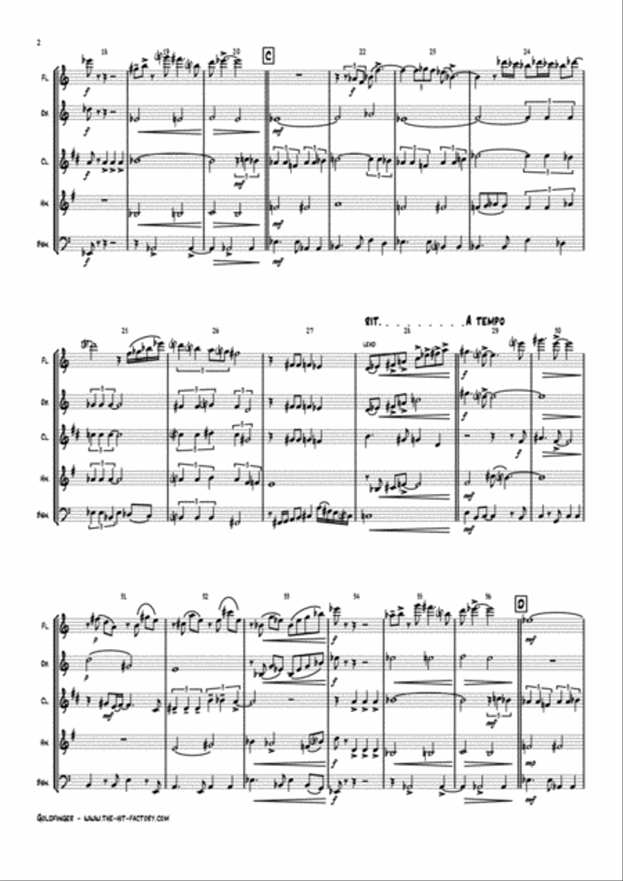 Goldfinger Woodwind Quintet scores gallery preview page 2