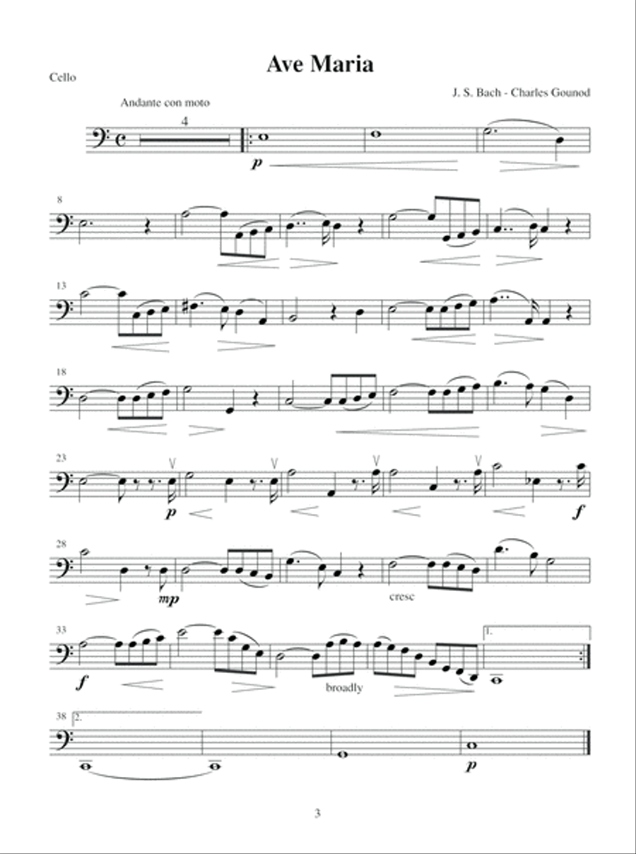 Sacred Melodies for Solo Cello Piano Accompaniment scores gallery preview page 4