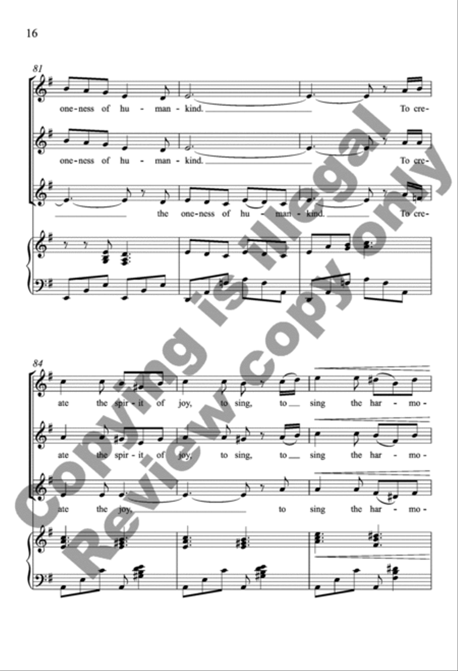 The Music of Being (Piano/Choral Score) SSA scores gallery preview page 16