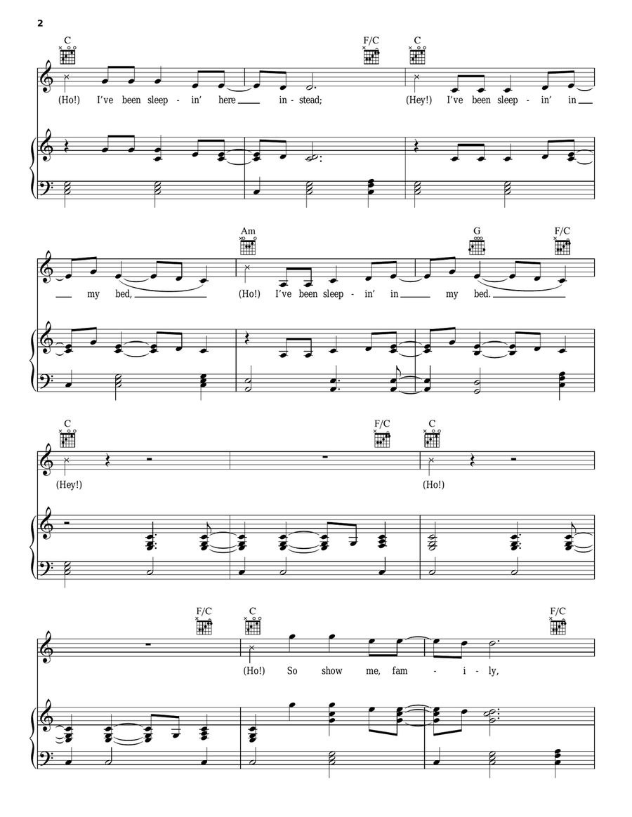 Ho Hey Ho Hey Piano, Vocal, Guitar scores gallery preview page 2