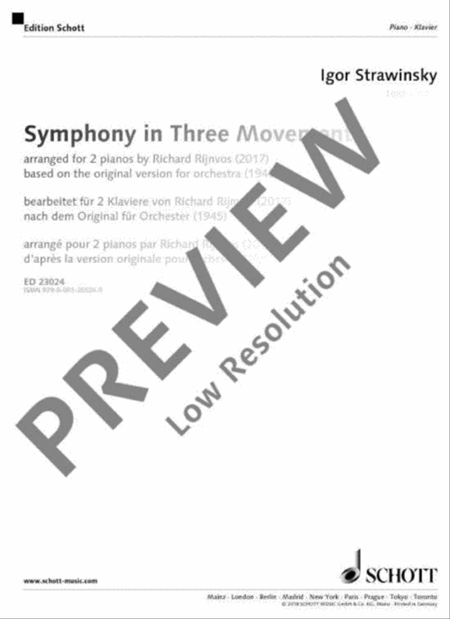 Symphony in Three Movements Piano scores gallery preview page 2
