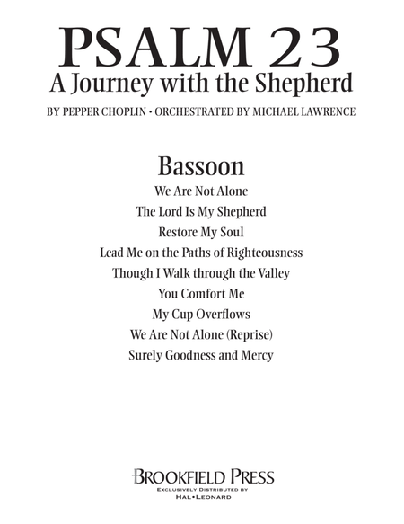 Psalm 23 - A Journey With The Shepherd - Bassoon