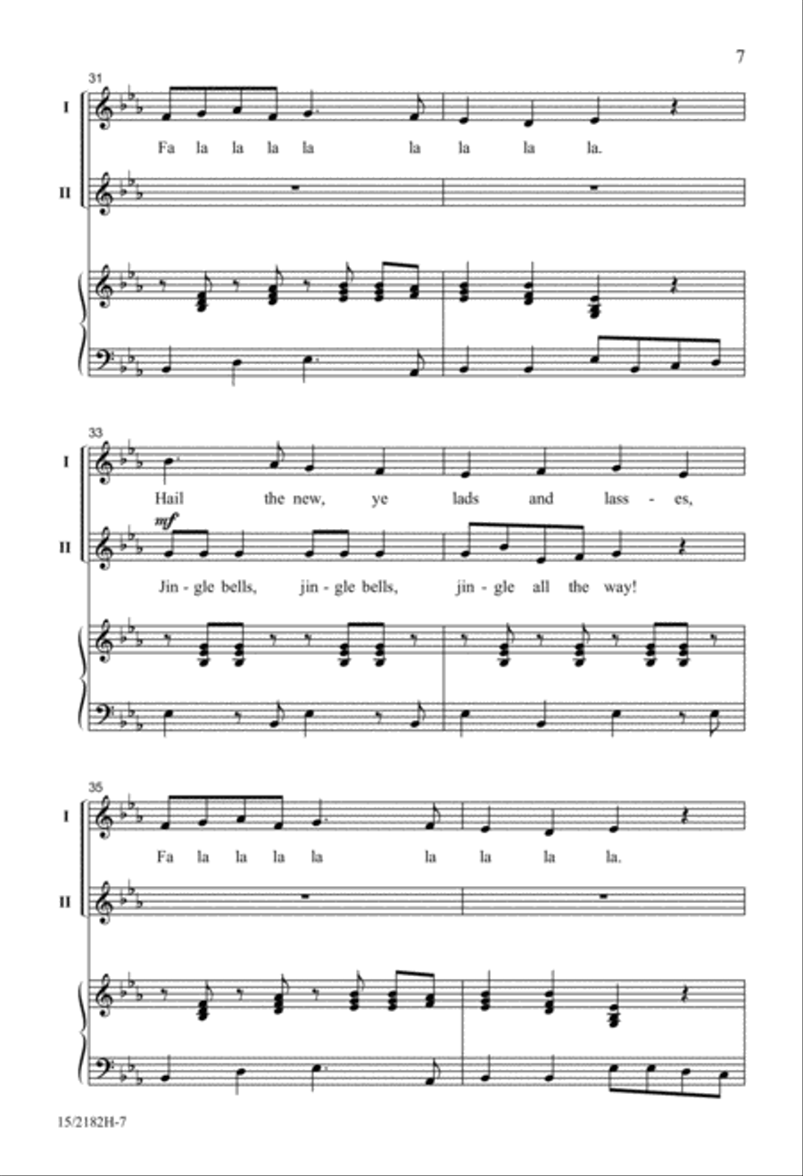 Deck the Hall with Jingle Bells 2-Part scores gallery preview page 7