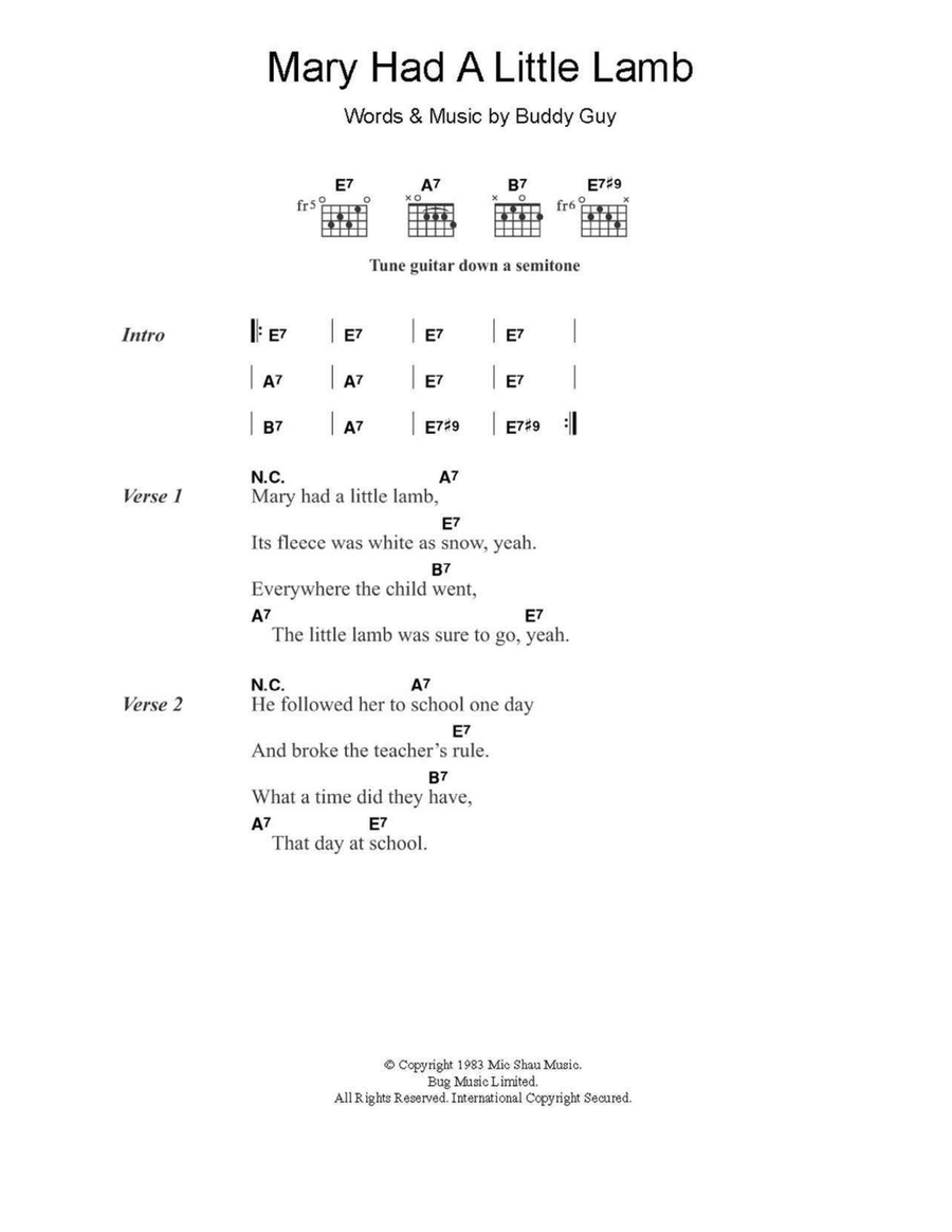 Mary Had A Little Lamb Acoustic Guitar scores gallery preview page 1