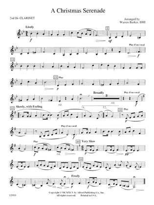 A Christmas Serenade (with optional chorus): 2nd B-flat Clarinet