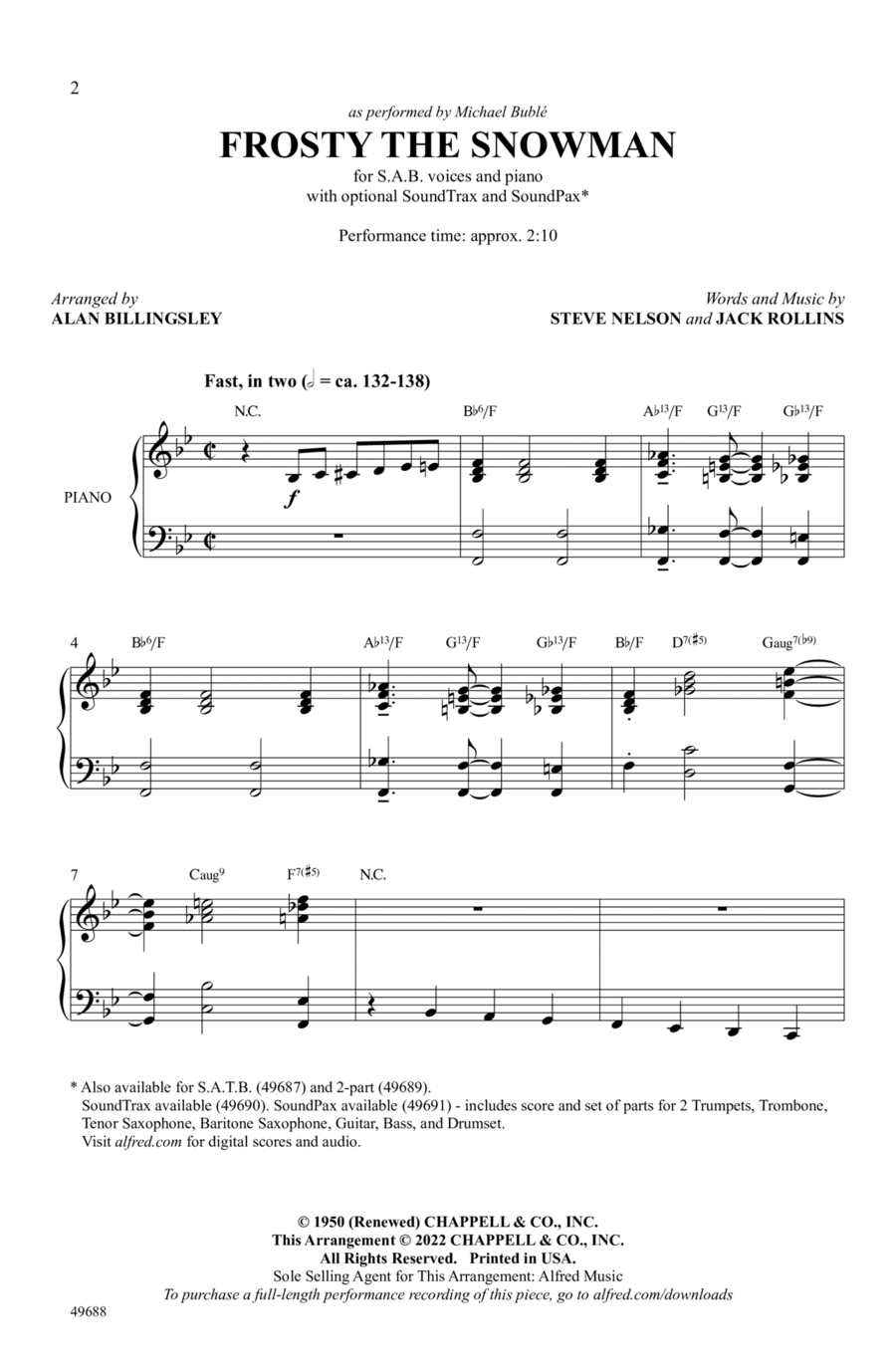 Frosty the Snowman Choir scores gallery preview page 1