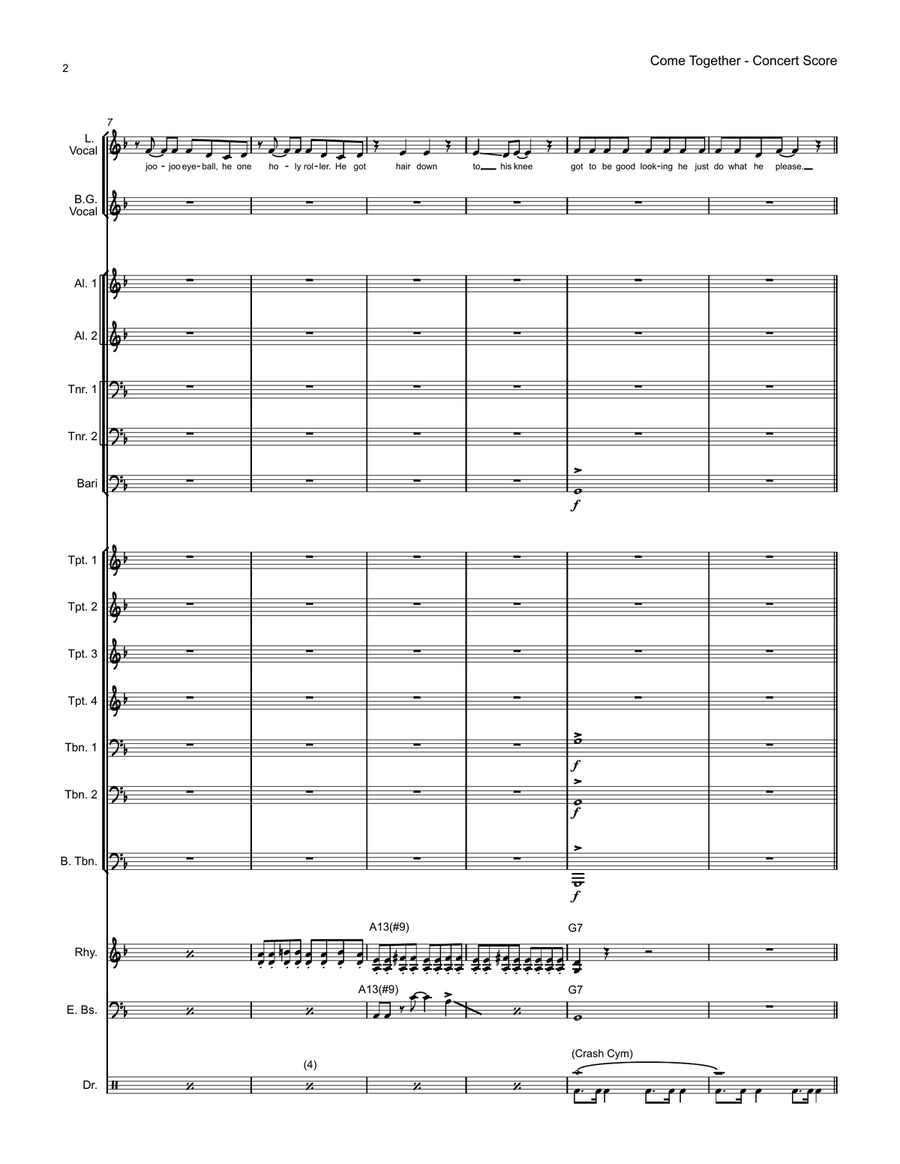 Come Together Jazz Ensemble scores gallery preview page 2