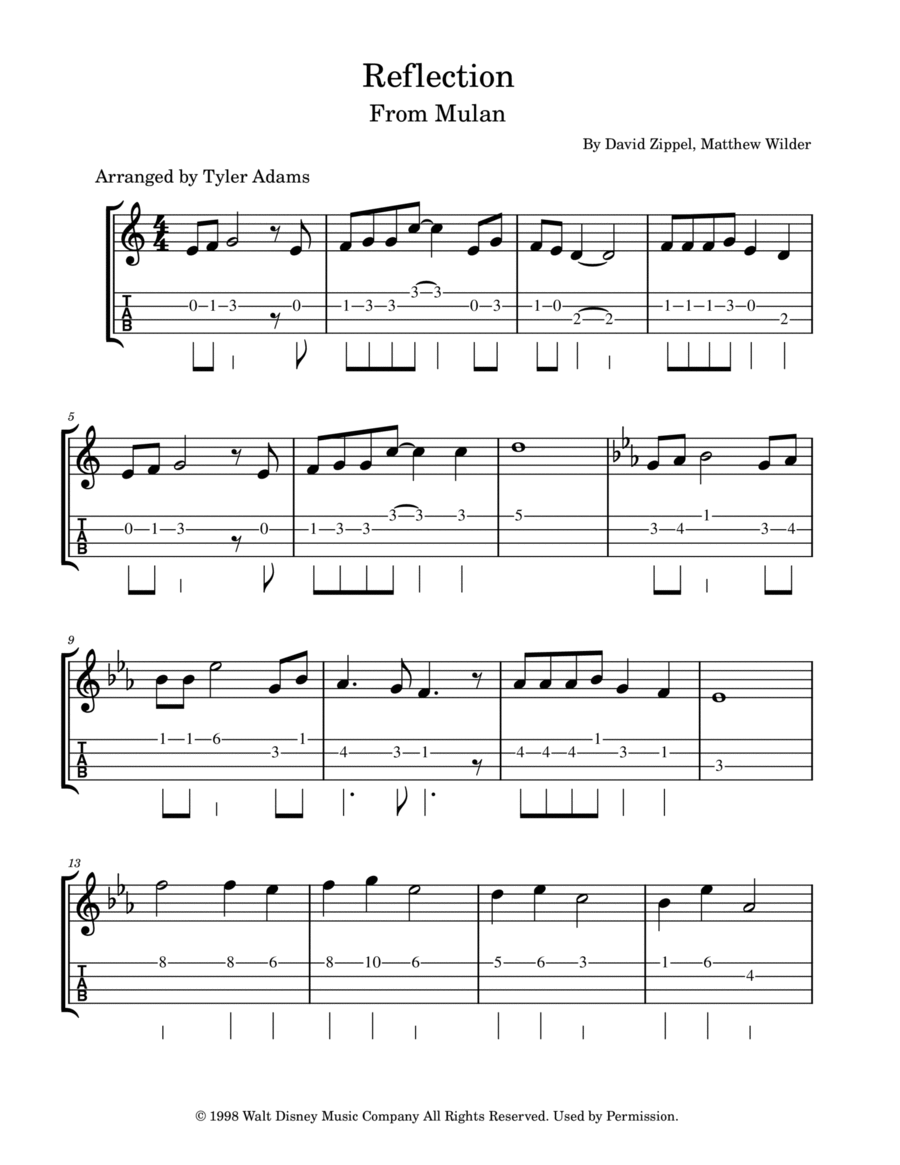 Reflection Ukulele scores gallery preview page 1